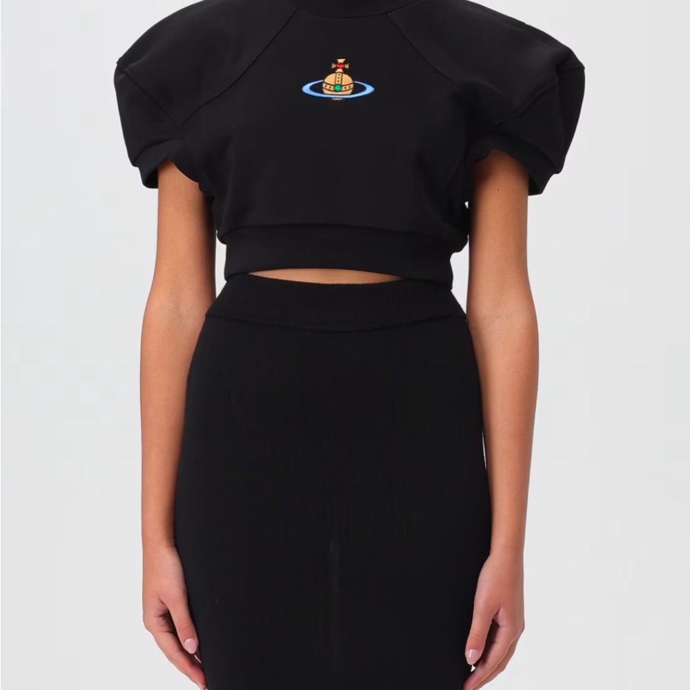 Vivienne Westwood Black cropped football sweatshirt